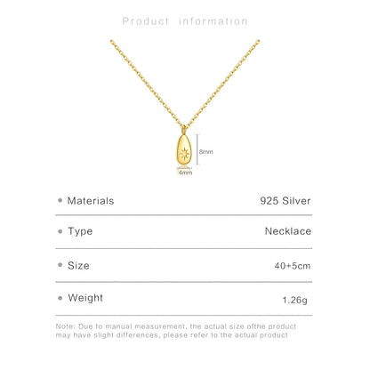 ANDYWEN New 925 Sterling Silver Gold Ovals Star CZ Pendant Tiny Charm Long Chain Necklace 2021 Women Wedding Jewelry Gift