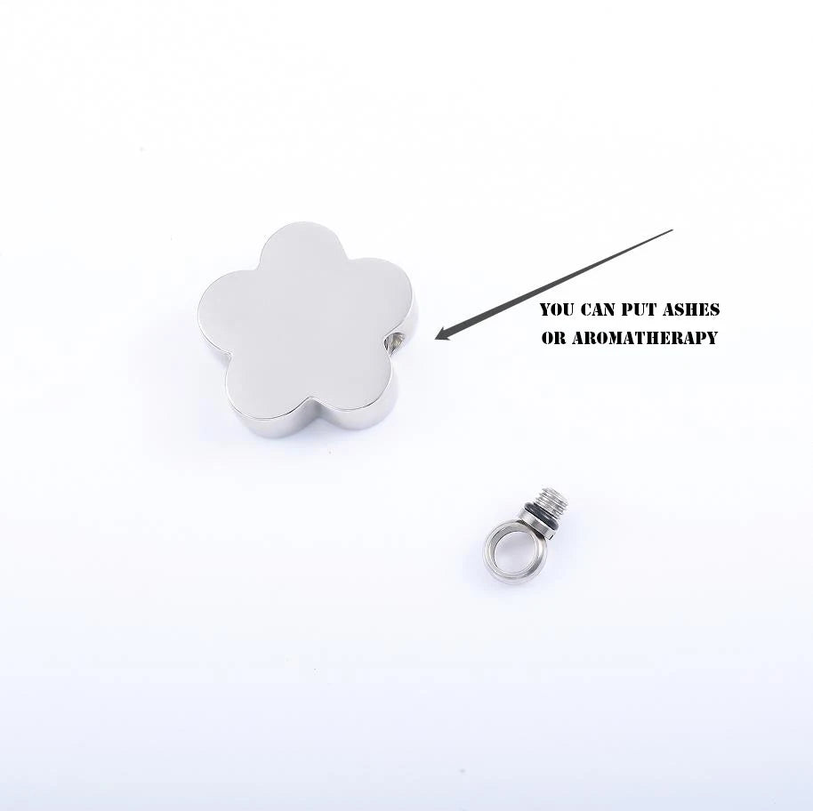 Yadreva Flower Urns Pendant Cremation Funeral Stainless Steel Necklace Memorial Jewelry for Ashes