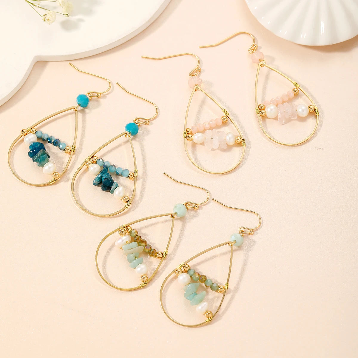 Fashion Retro Water Drop Earrings Hollow Crystal Alloy Ear Jewelry Gift For Women