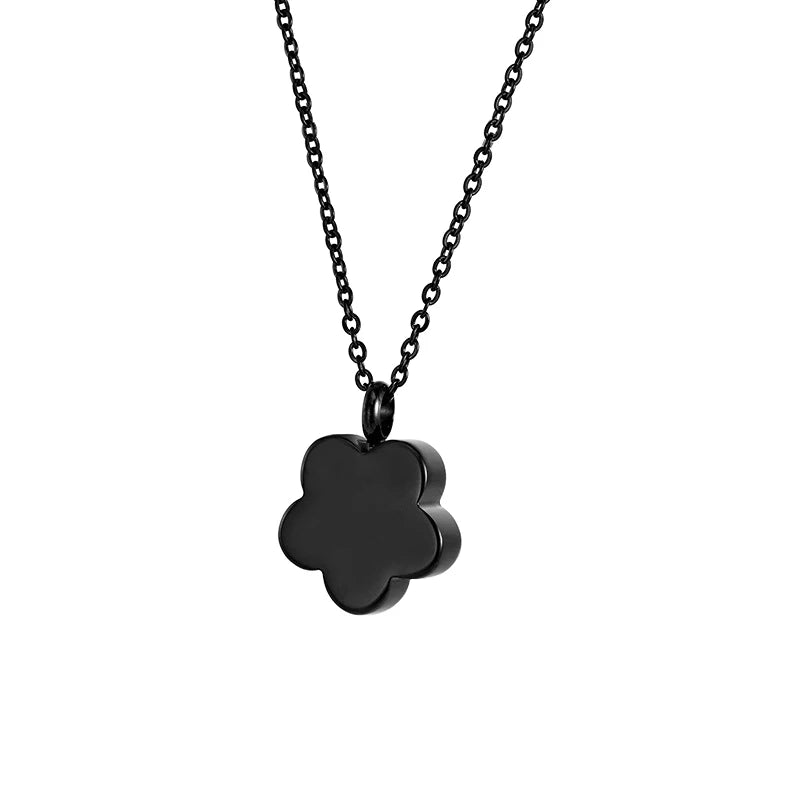 Yadreva Flower Urns Pendant Cremation Funeral Stainless Steel Necklace Memorial Jewelry for Ashes