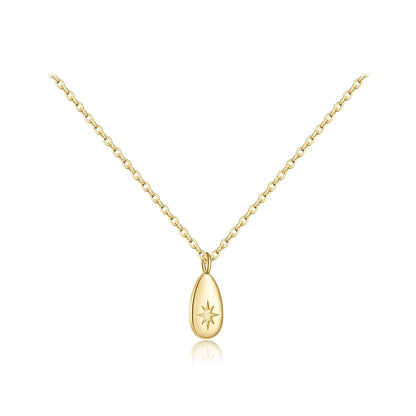 ANDYWEN New 925 Sterling Silver Gold Ovals Star CZ Pendant Tiny Charm Long Chain Necklace 2021 Women Wedding Jewelry Gift