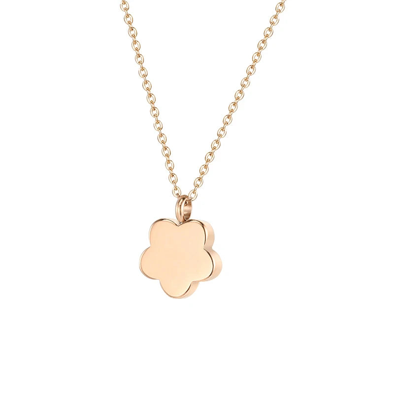 Yadreva Flower Urns Pendant Cremation Funeral Stainless Steel Necklace Memorial Jewelry for Ashes