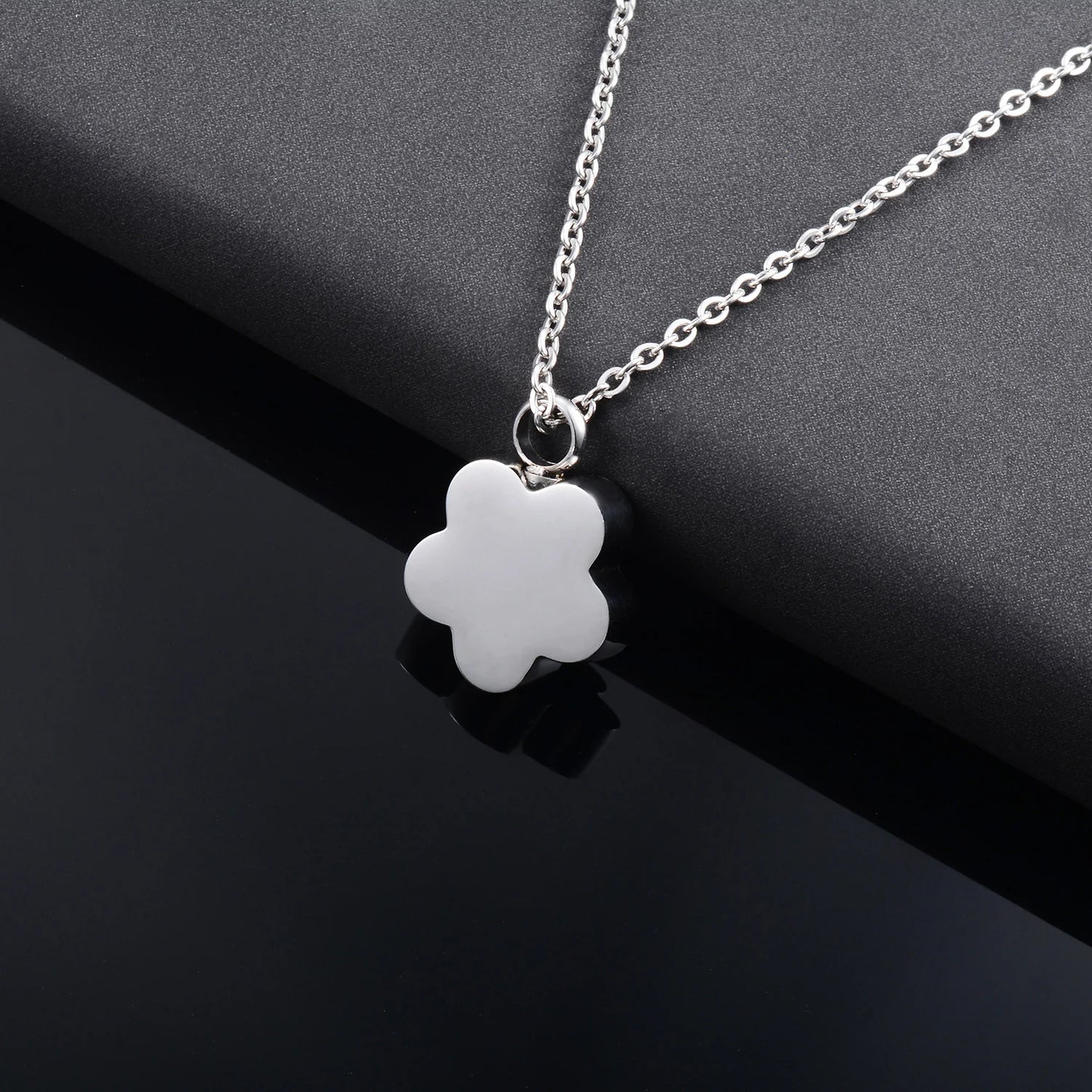Yadreva Flower Urns Pendant Cremation Funeral Stainless Steel Necklace Memorial Jewelry for Ashes