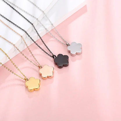 Yadreva Flower Urns Pendant Cremation Funeral Stainless Steel Necklace Memorial Jewelry for Ashes