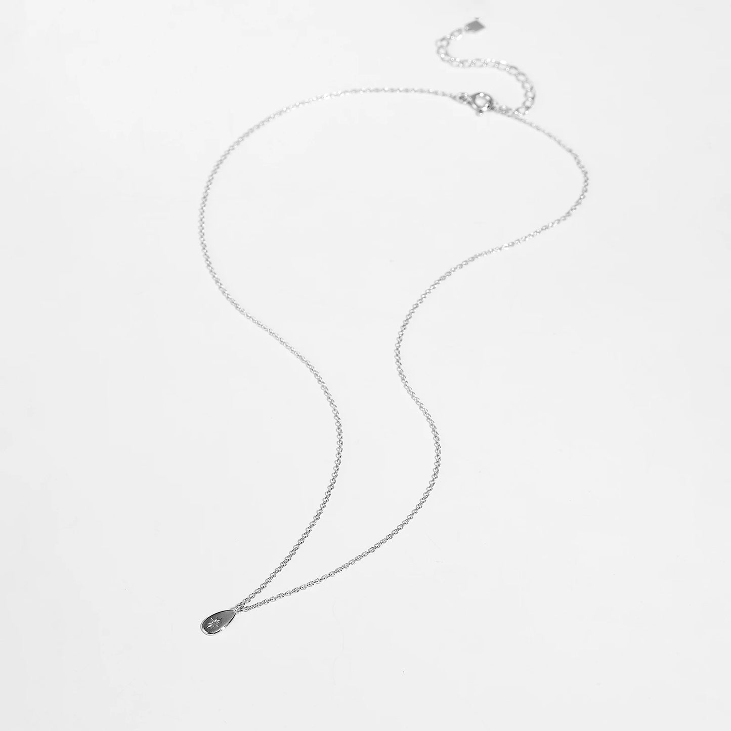 ANDYWEN New 925 Sterling Silver Gold Ovals Star CZ Pendant Tiny Charm Long Chain Necklace 2021 Women Wedding Jewelry Gift