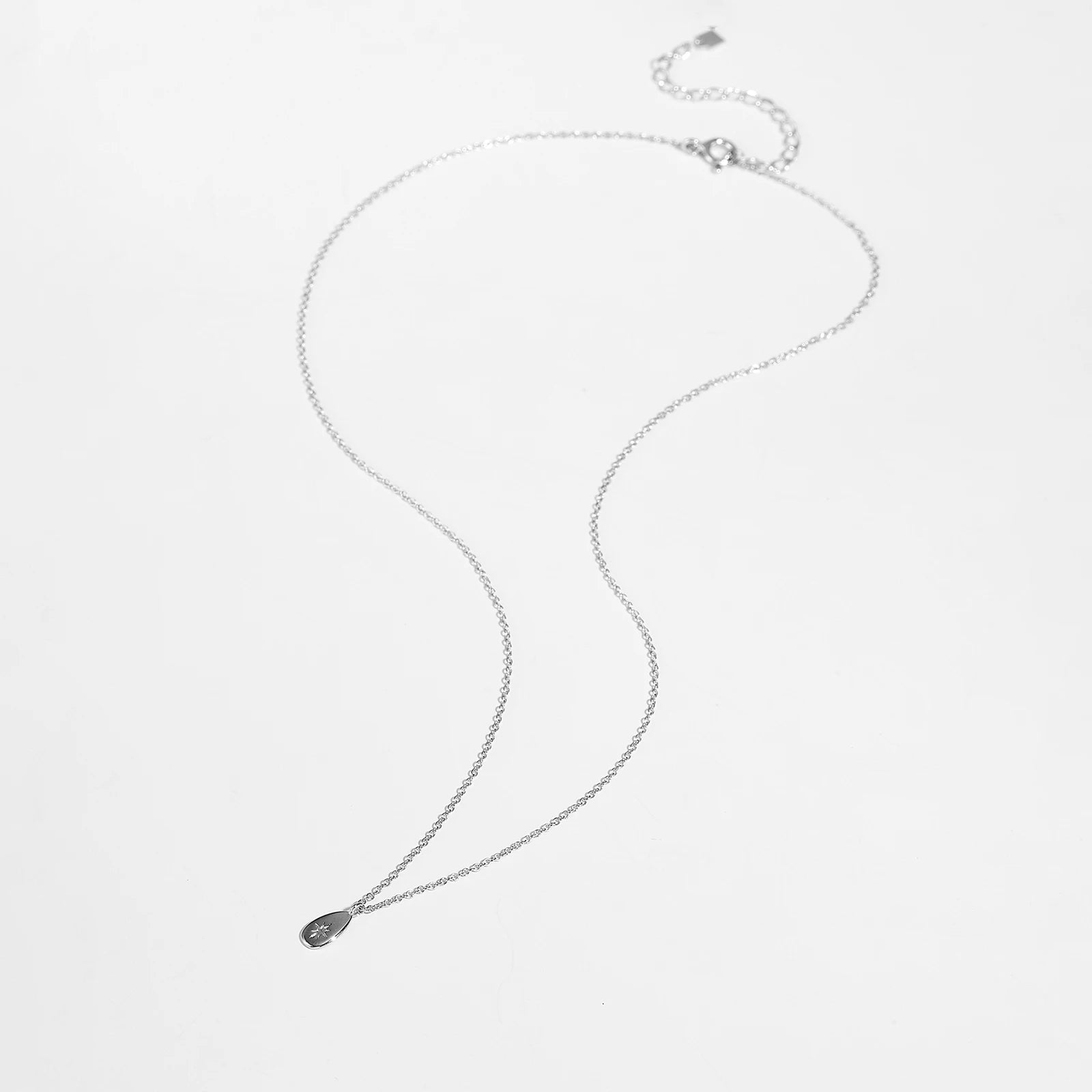 ANDYWEN New 925 Sterling Silver Gold Ovals Star CZ Pendant Tiny Charm Long Chain Necklace 2021 Women Wedding Jewelry Gift