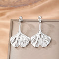 DOTIFI Stainless Steel Ginkgo Leaf Pendant Earrings Female Fashion Exaggerated Personality Design Jewelry Party Creative Gifts