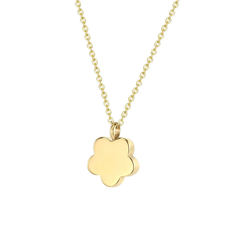 Yadreva Flower Urns Pendant Cremation Funeral Stainless Steel Necklace Memorial Jewelry for Ashes